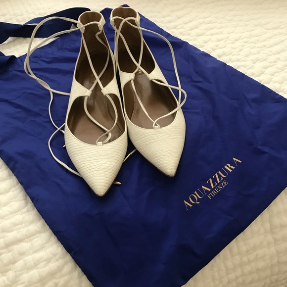 Aquazzura Christy lace-up pointed flats - Picture 2 of 3